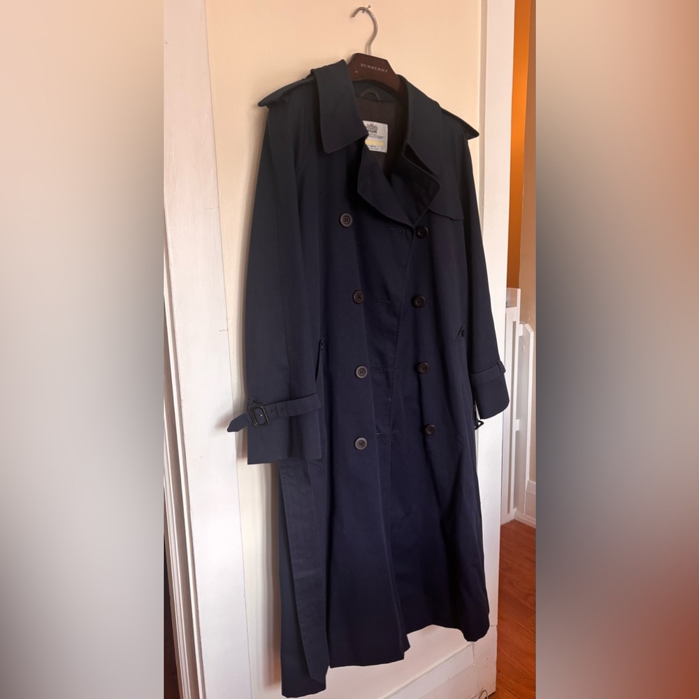 Aqua Women's Navy Double-Breasted Trench Coat
